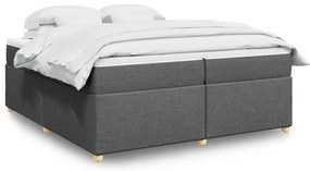 Cama com molas/colchão 200x200 cm tecido cinzento-escuro