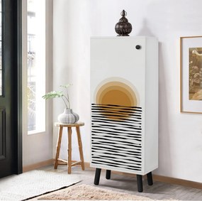 Sapateira Vegas – Branco/Preto – 50x135x38 cm