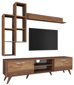 Conjunto de Móvel de TV "Askel" M1 – Design Moderno em Nogueira