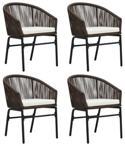 5 pcs conjunto de jantar para jardim castanho