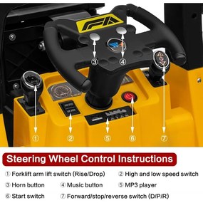 EMPILHADOR ELÉTRICO INFANTIL 12V AMARELO