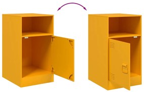 Mesas de cabeceira 2 pcs 34,5x39x62 cm aço amarelo mostarda
