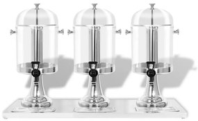 Dispensador triplo de sumo aço inoxidável 3 x 8 L
