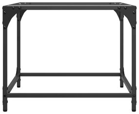 Mesas de centro c/ topo vidro transparente 2 pcs 50x50x40cm aço