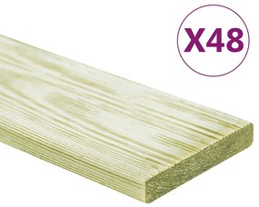 Tábuas de terraço 48 pcs 5,76 m² 1m pinho maciço impregnado
