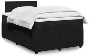 Cama boxspring com colchão 120x200 cm veludo preto