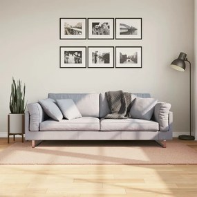 Tapete pelo curto macio e lavável HUARTE 100x200 cm rosa-pálido