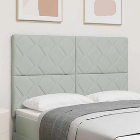 vidaXL Cabeceira com design de blocos de diamante cinza claro 160cm em veludo