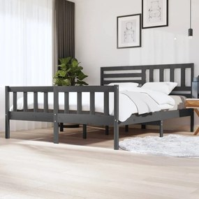 3101170 vidaXL Estrutura de cama super king 180x200 cm madeira maciça cinza