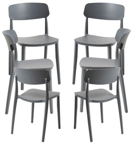 Pack 6 Cadeiras Bri - Cinza escuro