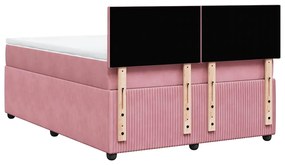 Cama com molas/colchão 140x200 cm veludo rosa