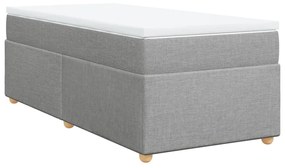 Cama com molas/colchão 90x200 cm tecido cinza-claro