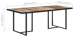 Mesa de jantar 200 cm madeira recuperada maciça