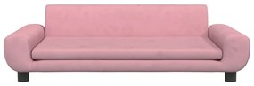 Sofá infantil 100x54x33 cm veludo rosa