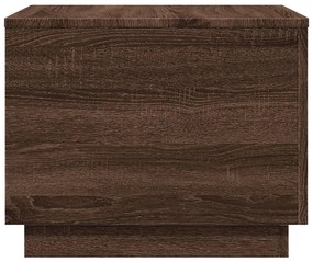 Mesa de centro com luzes LED 50x50x40 cm carvalho castanho