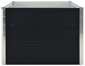 Canteiro jardim elevado 160x80x45cm aço galvanizado antracite