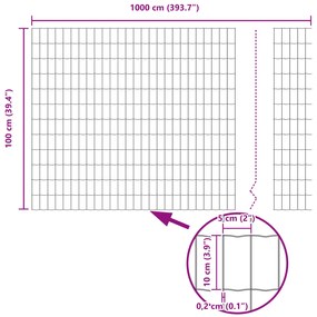 Cerca Euro com 7 Postes 1x10 m Aço Galvanizado Verde