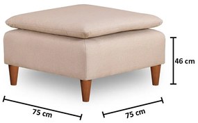 Tuffet Lungo – Cream – 75 cm x 46 cm x 75 cm