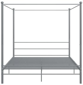 Estrutura de cama com dossel 180x200 cm metal cinzento