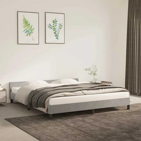 Estrutura de cama sem colchão 160x200 cm veludo cinzento-claro