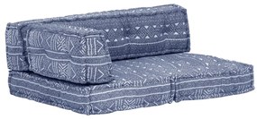 vidaXL Pufe tecido azul índigo