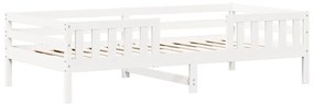 Estrutura de cama com telhado 90x190 cm pinho maciço branco