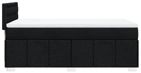 Cama com molas/colchão 90x190 cm tecido preto