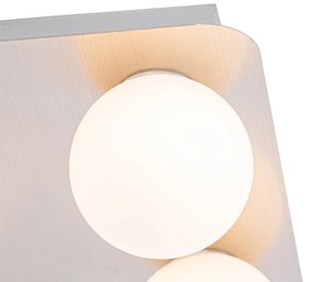 Moderna luminária de teto para banheiro quadrado de aço 4-luz - Cederic Moderno
