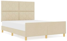 Cama de Tecido Creme vidaXL - 140x190 cm