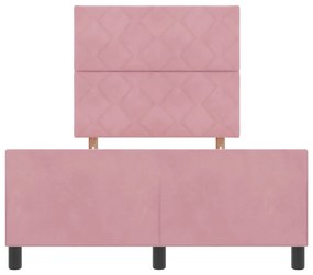 Cama de Veludo Rosa vidaXL 120x190 cm