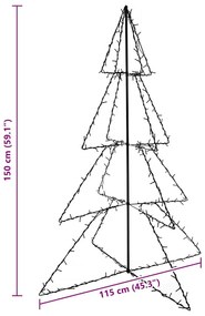 Árvore de Natal em cone 240 LEDs 115x150 cm interior e exterior
