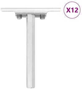 Suportes de prateleira flutuantes 12pcs invisível Ø12x100 mm