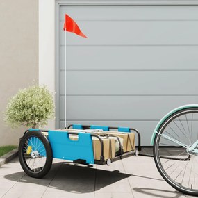 vidaXL Reboque de bicicleta tecido oxford/ferro azul