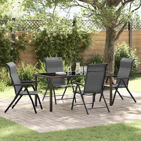 vidaXL Conjunto de Jantar de Jardim 5 Peças Cinza Em Poly Rattan