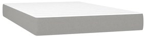 Cama box spring c/ colchão e LED 120x190 cm tecido cinza-claro