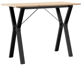 Mesa de jantar estrutura em Y 100x50x75cm pinho e aço
