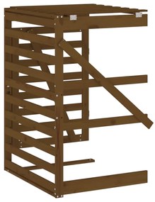 Extensão de abrigo p/ caixote do lixo pinho maciço castanho-mel