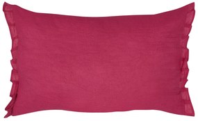Conjunto de 2 almofadas decorativas em linho vermelho 30 x 45 cm SASSAFRAS Beliani