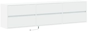 Móvel de parede para TV com luzes LED 180x31x45 cm branco