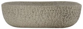 Lavatório de bancada retangular 48x37,5x13,5 cm cerâmica cinza
