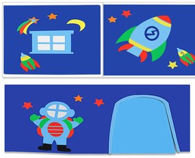 Conjunto cama alta Infantil SCOTT + cortina de brincar ASTRO + Túnel Branca