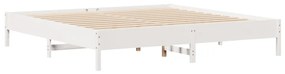 Cama com estante sem colchão 200x200 cm pinho maciço branco