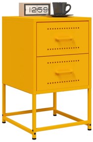Mesa de cabeceira 36x39x60,5 cm aço amarelo mostarda