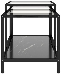 Mesas de centro 2 pcs vidro temperado preto
