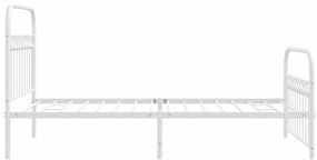 Estrutura de cama com cabeceira e pés 100x200 cm metal branco
