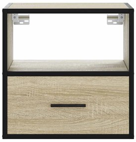 Mesa de cabeceira de parede 40x31x39,5 cm carvalho sonoma