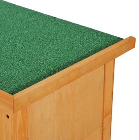 Coelheira de Madeira Exterior de 2 Níveis Gaiola para 1-2 Coelhos Animais Pequenos com Teto Asfáltico Dobrável e 2 Bandejas Removíveis 90x45x90cm Made