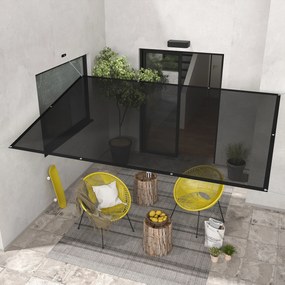 Toldo Vela de Sombra Retangular 3x2 m Toldo Vela para Jardim Proteção Solar 65% Transpirável e Anticongelante para Pátio Preto