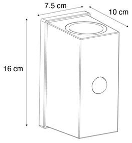 Candeeiro de Parede Preto Sensor Lux Magnético Incl. LED Recarregável - Sandy Moderno