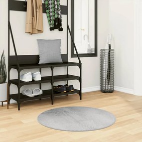 vidaXL Tapete de pelo curto IZA visual escandinavo Ø 80 cm cinzento